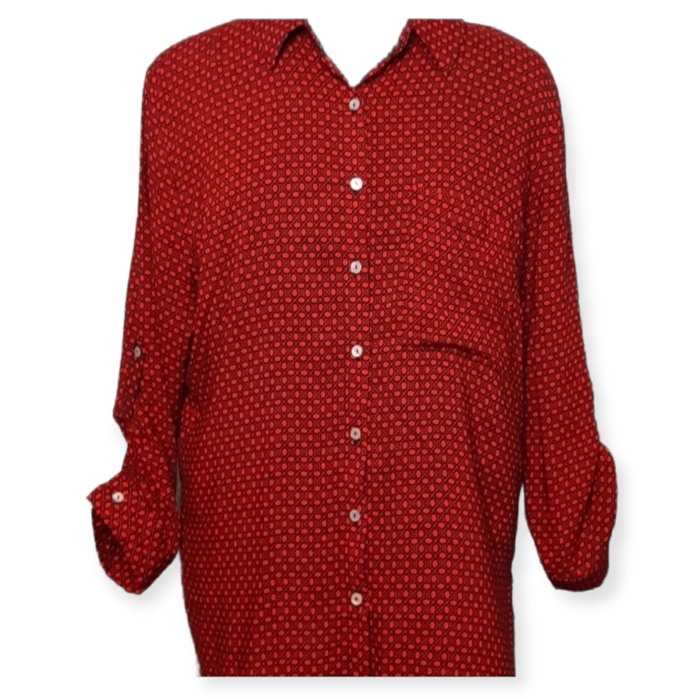 Grand & Greene button down shirt, Rayon, pearl buttons, sz M